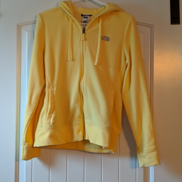womens yellow north face hoodie